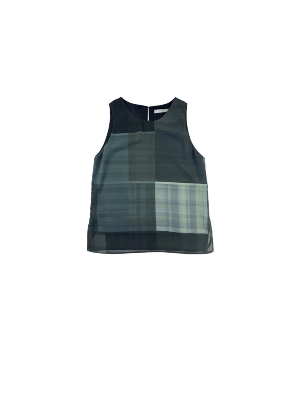 Tiger of Sweden Women’s Stunning Green Plaid Sleeveless Blouse
